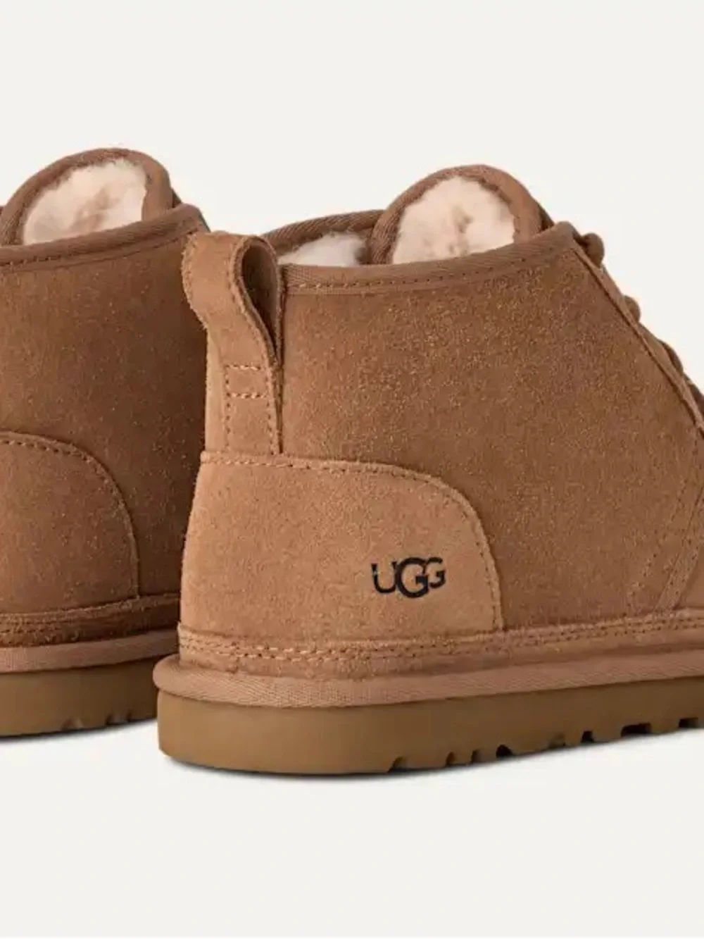 UGG Neumel Chestnut Suede Lace-Up Shearling Ankle Boots